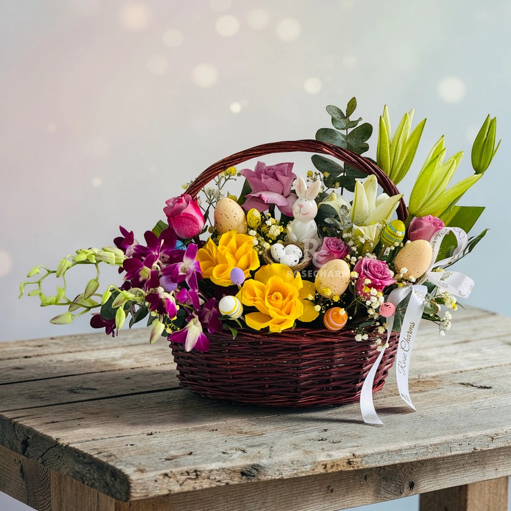 Royal Easter Bunny flower Basket